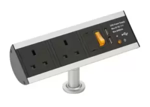 Knightsbridge 13A 2G Desktop Power Station with Dual USB Charger (2.4A) - SK0011