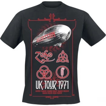 Led Zeppelin - UK Tour '71. Unisex XX-Large T-Shirt - Black