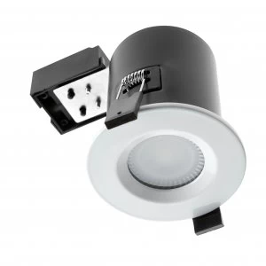 Wickes Fire Rated White Shower Light Fitting with Warm White Cob LED - 5W GU10