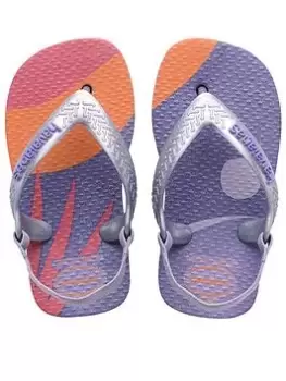 Havaianas GIRLS BABY PaleTTE GLOW FLIP FLOP SANDAL, Lilac, Size 7 Younger