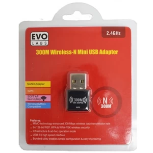 Evo Labs N300 Wireless N Mini USB WiFi Network Adapter