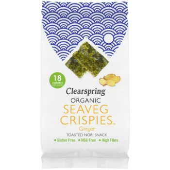 Organic Seaveg Crispies - Ginger - 4g x 16 - 95033 - Clearspring