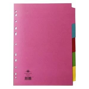 Concord Divider 5-Part A4 160gsm Multicoloured Pack of 5 71190