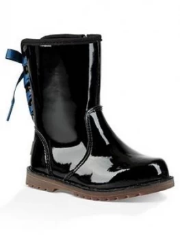 UGG Girls Toddler Corene Patent Boot - Black, Size 7 Younger