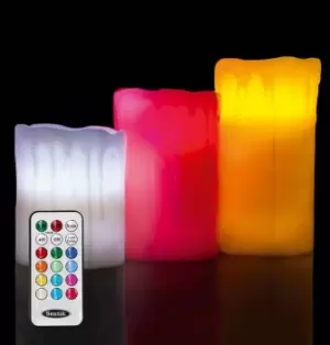 Sentik LED Drip-Effect Scented Mood Candles (3 Pack) Colour Changing Flameless