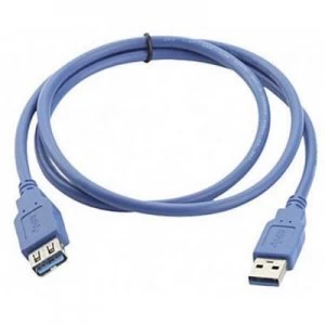 Manhattan USB 3.0 Cable extension [1x USB 3.2 1st Gen connector A (USB 3.0) - 1x USB 3.2 1st Gen port A (USB 3.0)] 2m Blue gold plated connectors,