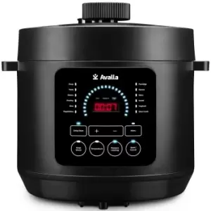 Avalla K-90 6L Smart Pressure Cooker With Slow Cook, Steam, Warm, Saute - Black