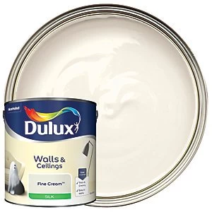 Dulux Walls & Ceilings Fine Cream Silk Emulsion Paint 2.5L