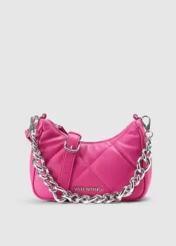 Valentino Bags Womens Cold Quilted Chain Shoulder Bag In Fuxia