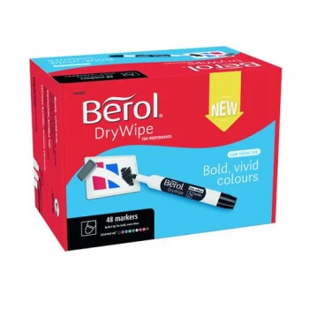 Berol Drywipe Marker Bullet Tip Assorted Pack of 48 1984867
