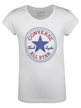 Converse Older Girls Chuck Patch T-Shirt - White, Size 11-12 Years, Women