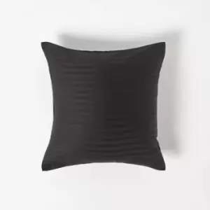 Black Continental Egyptian Cotton Pillowcase 330 Thread Count, 40 x 40cm - Black - Black - Homescapes