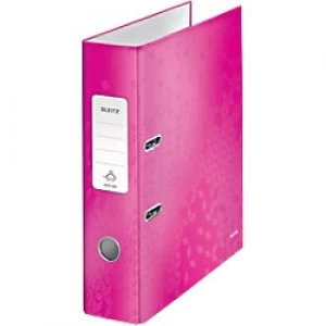 Leitz 180° WOW Lever Arch File 80 mm Laminated Cardboard A4 Pink