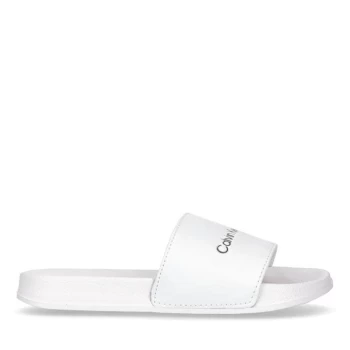Calvin Klein Jeans Junior Logo Sliders - White