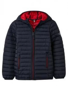 Joules Boys Cairn Packaway Padded Coat - Navy, Size Age: 9 Years