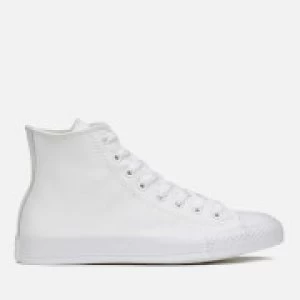 Converse Chuck Taylor All Star Leather Hi-Top Trainers - White Monochrome - UK 10