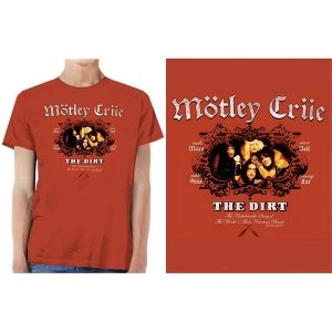 Motley Crue - The Dirt Mens X-Large T-Shirt - Vintage Red