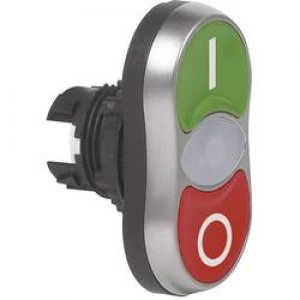 Double head pushbutton Front ring PVC chrome plated Greenred
