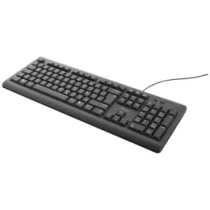 Trust TK-150 Corded Keyboard German, QWERTZ Black Numeric keypad