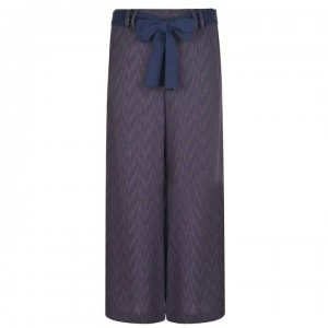PATRIZIA PEPE Loose Fit High Waisted Print Trousers - Navy