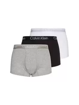 Calvin Klein 3 Pack Modern Structure Trunks - White/Black/Grey, White/Black/Grey Size M Men