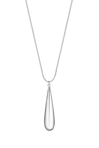 Inicio Recycled Sterling Silver Plated Y Drop Necklace - Gift Pouch Silver