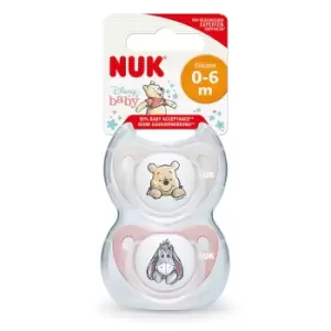 NUK Winnie The Pooh Silicone Soothers 0-6 Months Girl