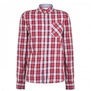 Lee Cooper Long Sleeve Check Shirt Mens - Red/White/Navy