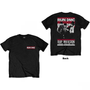 Run DMC - Rap Invasion Unisex Small T-Shirt - Black