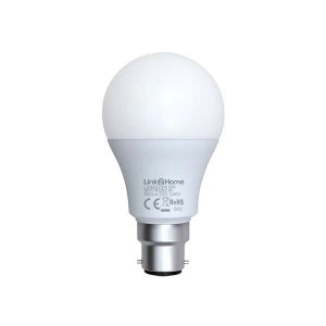 Link2Home WiFi LED BC (B22) Opal GLS Dimmable Bulb, White + RGB 800 lm 9W