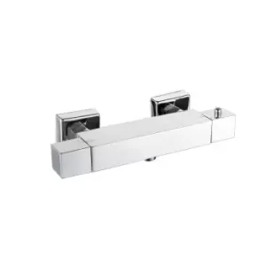 Cube thermostatic square bar shower valve - bottom outlet