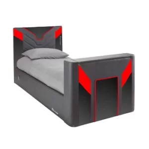 X Rocker Cerberus Single Side Lift Ottoman TV Gaming Bed, Red Black