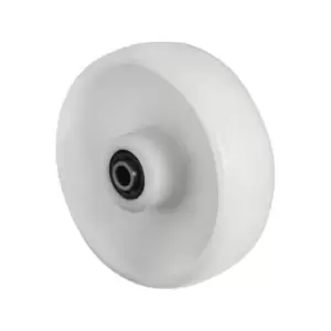 EUROKRAFTbasic Nylon wheel, white, roller bearings, 2+ items, wheel Ø x width 100 x 36 mm