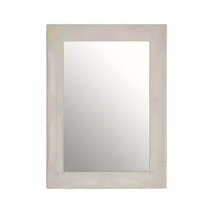 Interiors by PH Premier Housewares Wall Mirror - White Wooden Frame