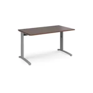Office Desk Wheelchair Friendly Rectangular Desk 1400mm Walnut Tops With Silver Frames TR10