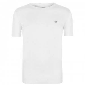 True Religion Logo T Shirt - White/Gold SMU