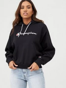 Champion Hooded Sweatshirt - Black, Size L, Women