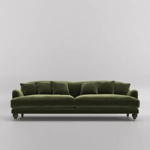 Swoon Holton Velvet 3 Seater Sofa - 3 Seater - Fern
