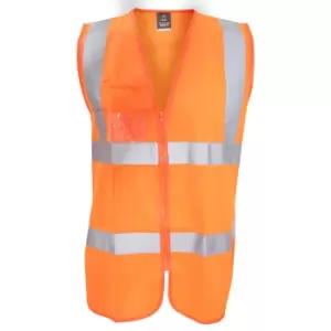 Result Core Mens Zip Through Hi Vis Safety Tabard/Vest (L/XL) (Fluorescent Orange)