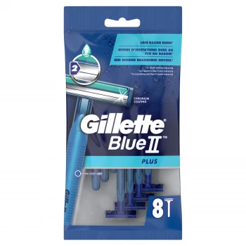 Gillette Blue II Plus Mens Disposable Razors x8