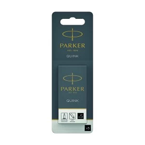Parker Black Quink Permanent Ink Cartridge Pack of 5 S0881570