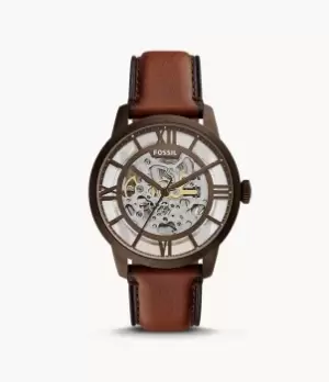Fossil Men Townsman Automatic Brown Eco Leather Watch