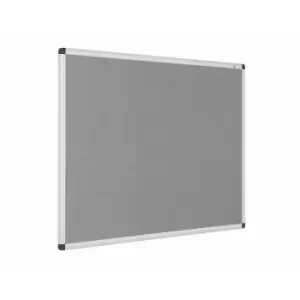 Metroplan Eco-Colour Aluminium Framed Flame Resistant Noticeboard 1200 x 1800mm, Grey