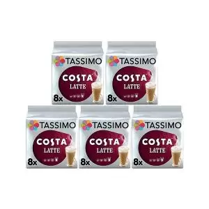 Tassimo Costa Latte Coffee 16 Pods x5 Pack Pack of 80 4056534 KS54541