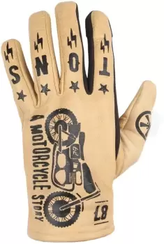 Helstons Kustom Motorcycle Gloves, beige, Size 3XL, beige, Size 3XL