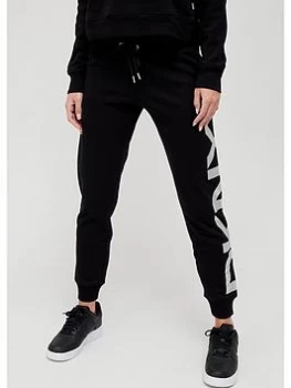 DKNY SPORT Exploded Logo Joggers - Black/Silver, Black Size XL Women