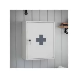 Lockable Steel Medicine First Aid Cabinet Bathroom Wall Cabinet - Garden Trading