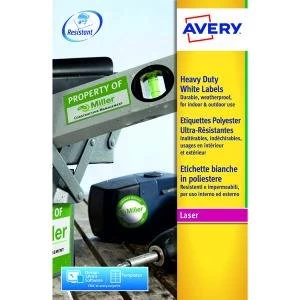 Avery Laser Label Heavy Duty 4 Per Sheet White Pack of 80 L4774-20