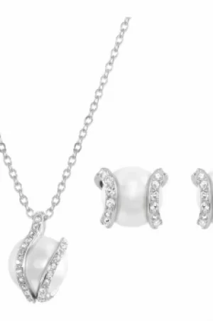 Ladies Swarovski Jewellery Nude Necklace Earring Set 1081922