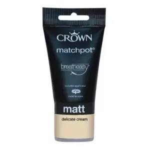 Crown Breatheasy Neutrals Delicate Cream - Matt Tester Paint - 40ml Tester
